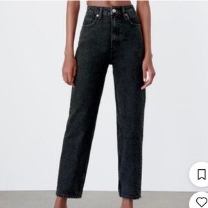 ZARA Black Ankle Length Straight Jeans